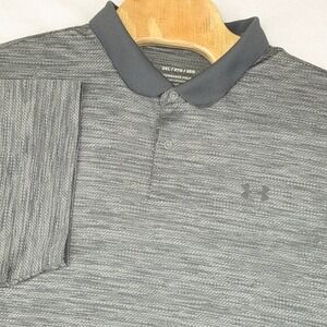 Under Armour Performance Polo Men 3XL Grey Space Dye Textured Short Sleeve Shirt